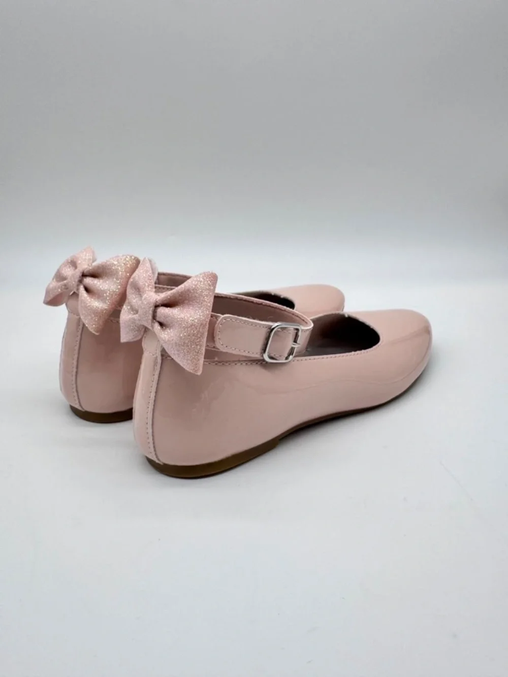 Rachel Shoes Janet Blush Pink Patent Mary Jane Bow Flats Size 3M NWOT